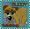 a stamp featuring Buddy the puppy.