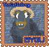 a stamp featuring Bygu the borzoi.