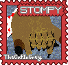 a stamp featuring Stompy the headcrab.