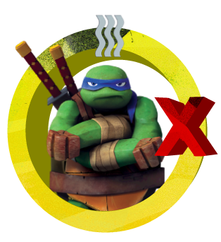 Leo looking grumpy with a yellow border.