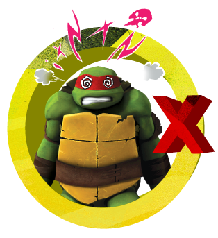 Raph looking like he just made a social blunder with a yellow border.