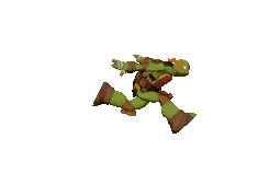 2012 Mikey cycles through a variety of animations, such as running, ducking, and attacking.